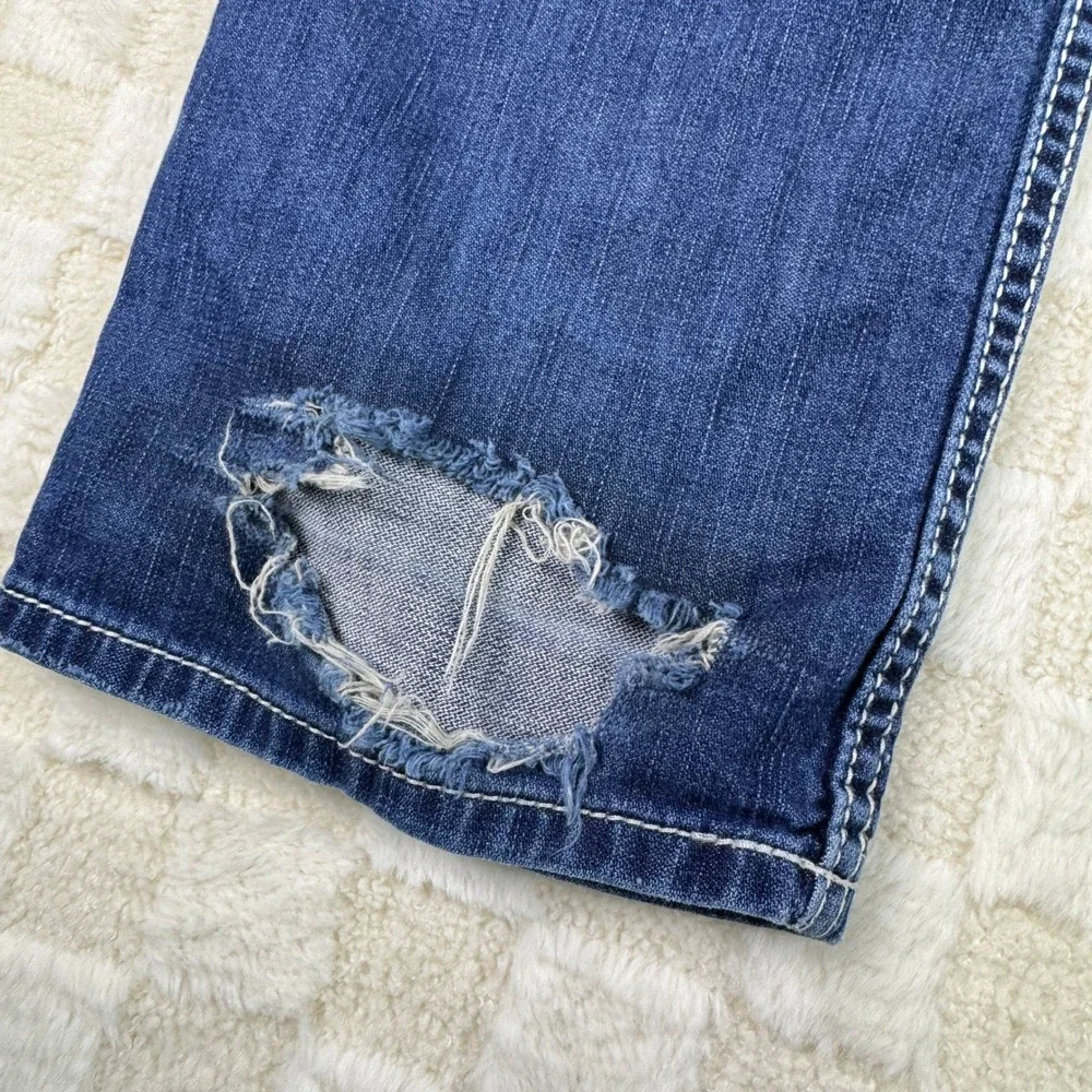 BKE Denim Mens Aiden Relaxed Bootcut Jeans Distressed Rips Size‎ 30R